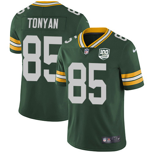 Green Bay Packers #85 Robert Tonyan Green Team Color Youth 100th Season Stitched Vapor Untouchable Limited Jersey Youth