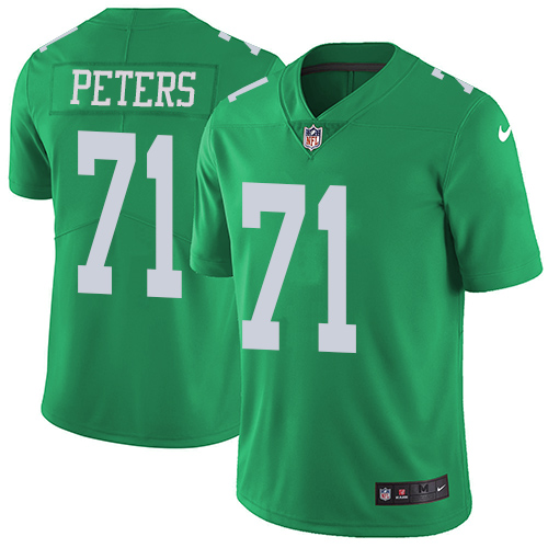 Philadelphia Eagles #71 Jason Peters Green Men's Stitched Limited Rush Jersey Men's