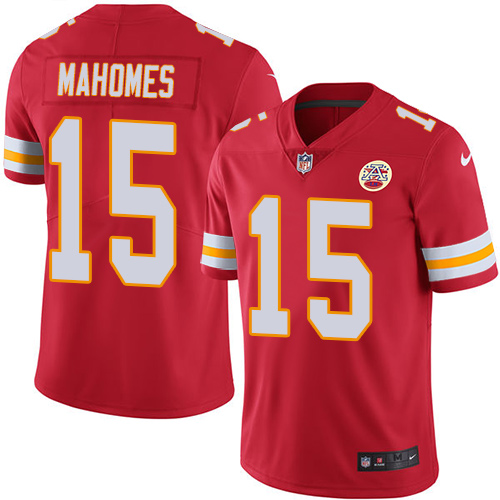 Chiefs #15 Patrick Mahomes Red Team Color Men's Stitched Vapor Untouchable Limited Jersey