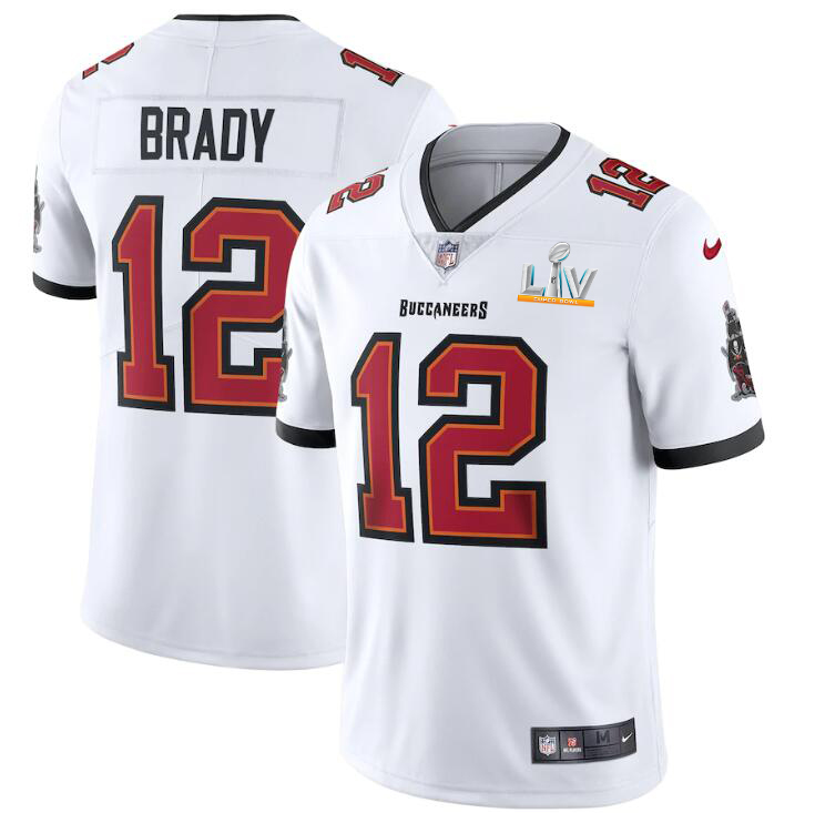 Tampa Bay Buccaneers #12 Tom Brady Men's Super Bowl LV Bound White Vapor Limited Jersey