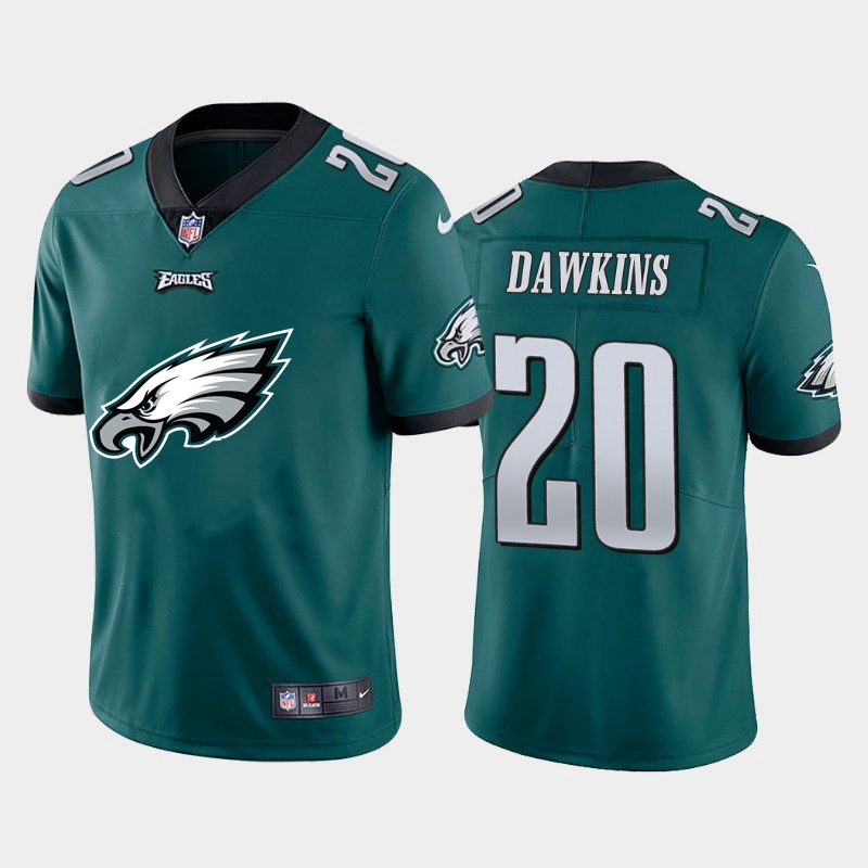 Philadelphia Eagles #20 Brian Dawkins Green Men's Big Team Logo Vapor Limited Jersey