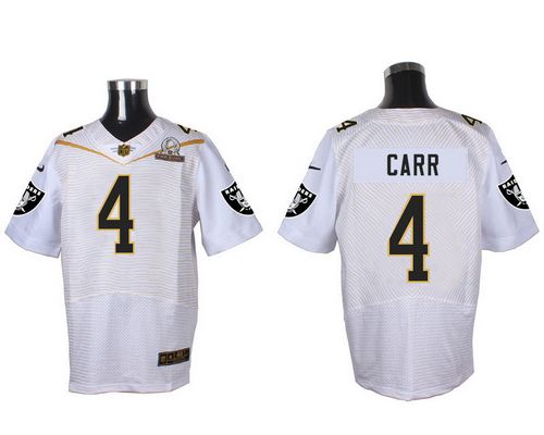 Raiders #4 Derek Carr White 2016 Pro Bowl Men's Stitched Elite Jersey
