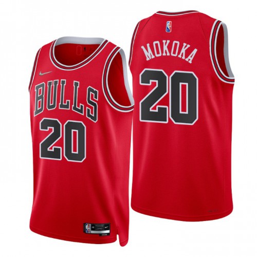 Chicago Bulls #20 Adam Mokoka Red Mens 2021-22 75th Anniversary Diamond Swingman Jersey - Icon Edition Mens