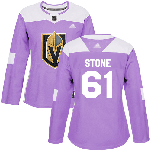 Adidas Golden Vegas Golden Knights #61 Mark Stone Purple Authentic Fights Cancer Women's Stitched Jersey Womens