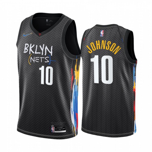 Brooklyn Nets #10 Tyler Johnson Black Womens Swingman 2020-21 City Edition Jersey Womens