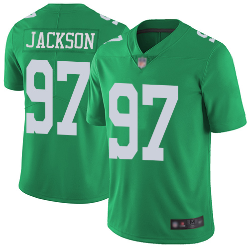 Philadelphia Eagles #97 Malik Jackson Green Youth Stitched Limited Rush Jersey Youth