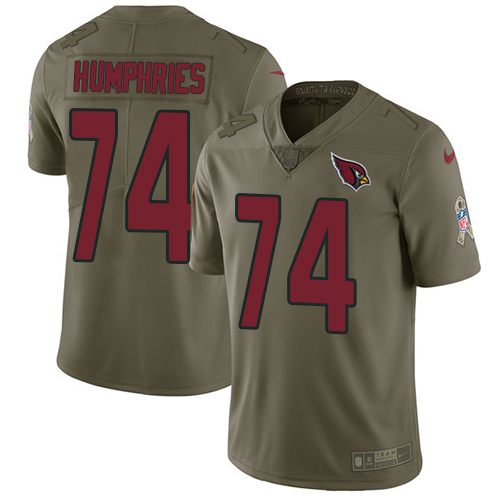 Arizona Cardinals #74 D.J. Humphries Olive Men's Stitched Limited 2017 Salute to Service Jersey Men's