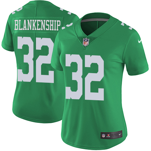 Eagles #32 Reed Blankenship Green Women's Stitched Limited Rush Jersey