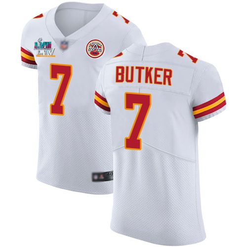 Chiefs #7 Harrison Butker White Super Bowl LVII Patch Men's Stitched Vapor Untouchable Elite Jersey