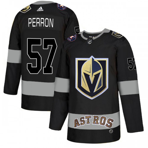 Adidas Golden Vegas Golden Knights X Astros #57 David Perron Black Authentic City Joint Name Stitched Jersey Men's