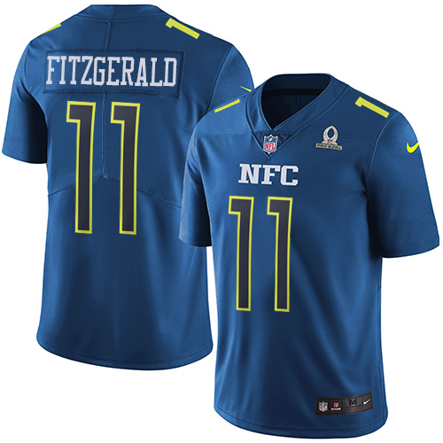 Cardinals #11 Larry Fitzgerald Navy Youth Stitched Limited NFC 2017 Pro Bowl Jersey