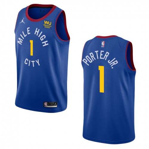 Denver Denver Nuggets #1 Michael Porter Jr. Navy Mens 2022-23 Statement Edition Jersey Mens