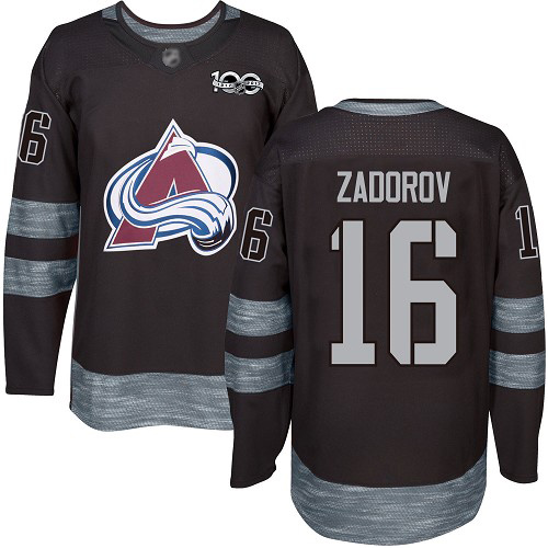 Adidas Colorado Avalanche #16 Nikita Zadorov Black 1917-2017 100th Anniversary Stitched Jersey Men's