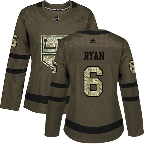 Adidas Los Angeles Kings #6 Joakim Ryan Green Salute to Service Women's Stitched Jersey Womens