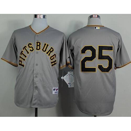 Pittsburgh Pirates #25 Gregory Polanco Grey 1953 Turn Back The Clock Stitched Jersey Men's