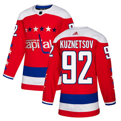 Adidas Washington Capitals #92 Evgeny Kuznetsov Red Alternate Authentic Stitched Jersey Men's