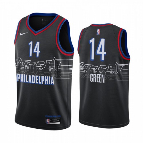 Philadelphia 76ers #14 Danny Green Black Swingman 2020-21 City Edition Jersey Mens