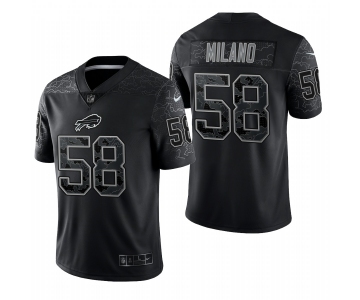 Men's Womens Youth Kids Buffalo Bills #58 Matt Milano Black Reflective Limited Jersey