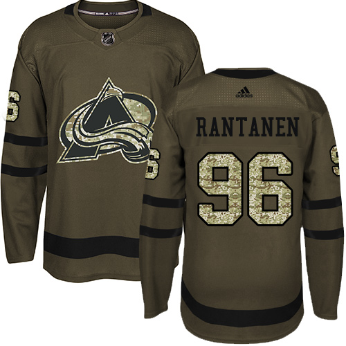 Adidas Colorado Avalanche #96 Mikko Rantanen Green Salute to Service Stitched Youth Jersey Youth