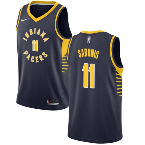 Indiana Pacers #11 Domantas Sabonis Navy Blue Swingman Icon Edition Jersey Mens