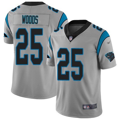Panthers #25 Xavier Woods Silver Youth Stitched Limited Inverted Legend Jersey