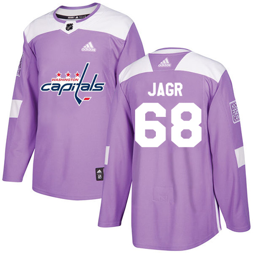 Adidas Washington Capitals #68 Jaromir Jagr Purple Authentic Fights Cancer Stitched Jersey Men's
