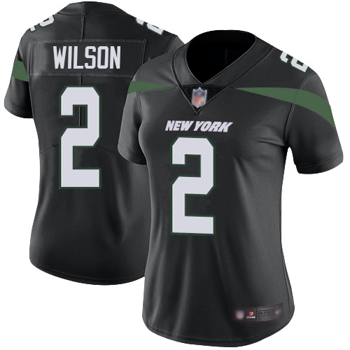 Jets #2 Zach Wilson Black Alternate Women's Stitched Vapor Untouchable Limited Jersey