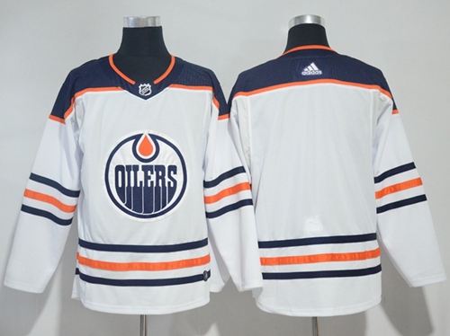 Adidas Oilers Blank White Road Authentic Stitched Jersey