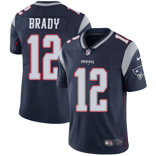 Patriots #12 Tom Brady Navy Blue Team Color Youth Stitched Vapor Untouchable Limited Jersey
