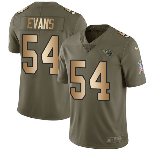 Tennessee Titans #54 Rashaan Evans Olive/Gold Men's Stitched Limited 2017 Salute To Service Jersey Men's