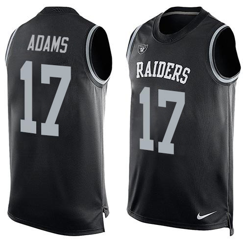 Raiders #17 Davante Adams Black Team Color Men's Stitched Limited Tank Top Jersey