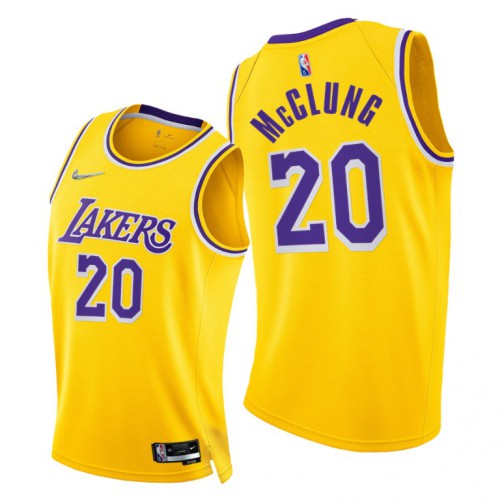 Los Angeles Lakers #20 Mac Mcclung Womens 2021-22 75th Diamond Anniversary Jersey Gold Womens