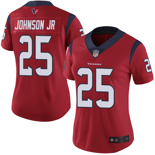 Houston Texans #25 Duke Johnson Jr Red Alternate Women's Stitched Vapor Untouchable Limited Jersey Womens