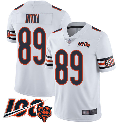 Bears #89 Mike Ditka White Youth Stitched 100th Season Vapor Limited Jersey