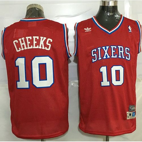 Philadelphia 76ers #10 Maurice Cheeks Red Throwback Stitched Jersey Mens