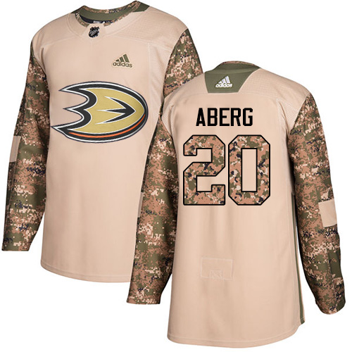 Adidas Anaheim Ducks #20 Pontus Aberg Camo Authentic 2017 Veterans Day Stitched Jersey Men's