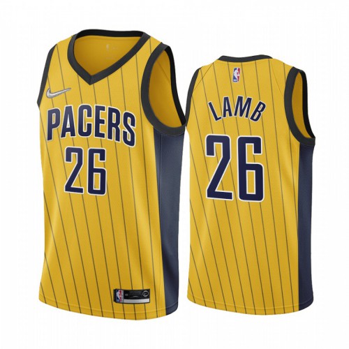 Indiana Indiana Pacers #26 Jeremy Lamb Gold Youth Swingman 2020-21 Earned Edition Jersey Youth