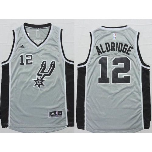 San Antonio Spurs #12 LaMarcus Aldridge Grey Alternate Stitched Jersey Mens