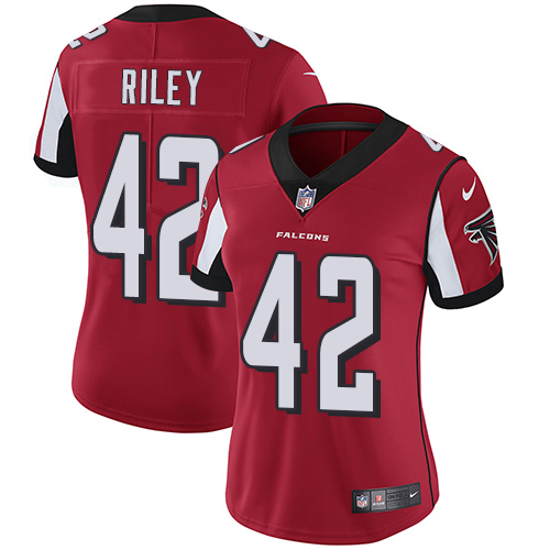 Atlanta Falcons #42 Duke Riley Red Team Color Women's Stitched Vapor Untouchable Limited Jersey Womens