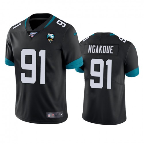 Jacksonville Jaguars #91 yannick ngakoue Black 25th Anniversary Vapor Limited Stitched 100th Season Jersey Men's
