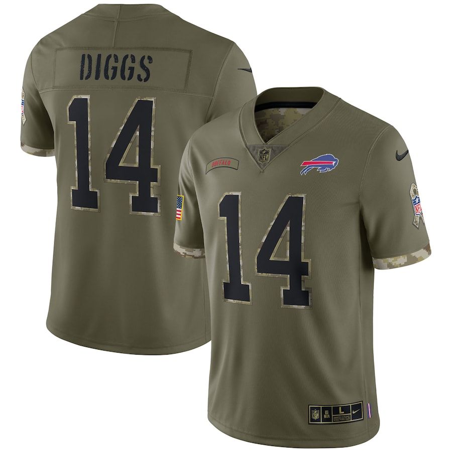 Buffalo Bills #14 Stefon Diggs Men's 2022 Salute To Service Limited Jersey - Olive