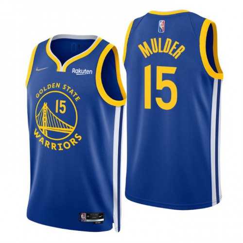 Golden State Warriors #15 Mychal Mulder Royal Mens 2021-22 75th Anniversary Diamond Swingman Jersey - Icon Edition Mens