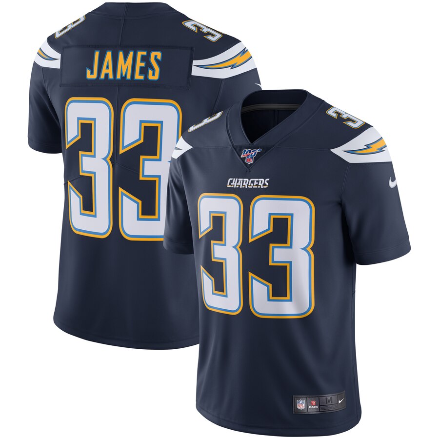 Los Angeles Chargers #33 Derwin James 100th Season Vapor Limited Jersey Navy