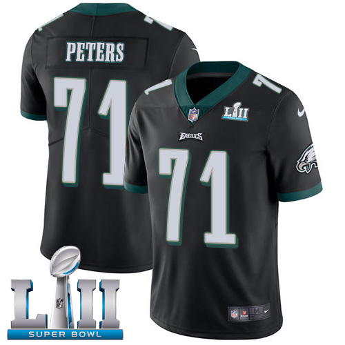 Philadelphia Eagles #71 Jason Peters Black Alternate Super Bowl LII Men's Stitched Vapor Untouchable Limited Jersey Men's