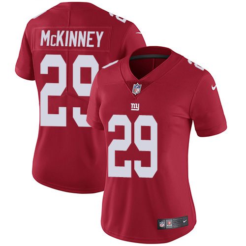 New York Giants #29 Xavier McKinney Red Alternate Women's Stitched Vapor Untouchable Limited Jersey Womens