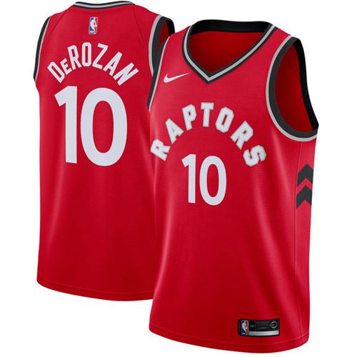 Toronto Raptors #10 DeMar DeRozan Red Swingman Icon Edition Jersey Mens