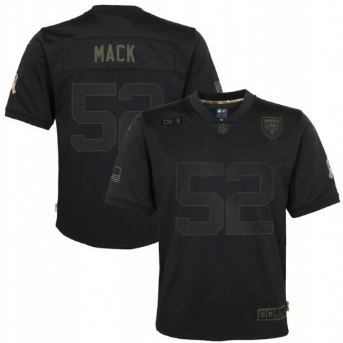 Chicago Chicago Bears #52 Khalil Mack Youth 2020 Salute to Service Game Jersey Black Youth