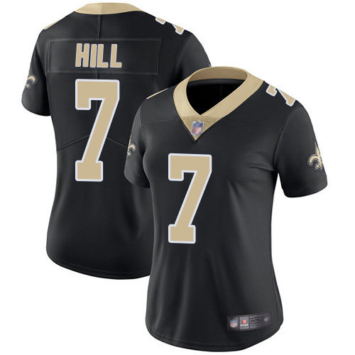 Saints #7 Taysom Hill Black Team Color Women's Stitched Vapor Untouchable Limited Jersey