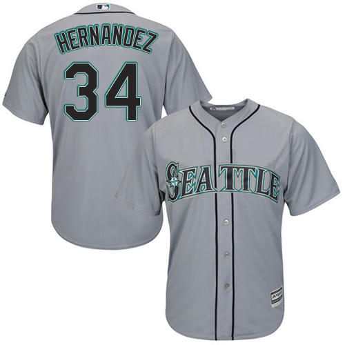 Seattle Mariners #34 Felix Hernandez Grey Road Women's Stitched Jersey Womens