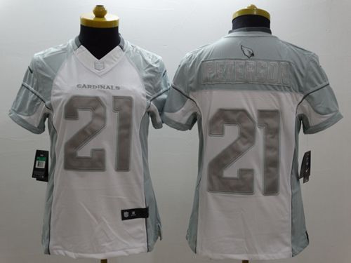 Cardinals #21 Patrick Peterson White Women's Stitched Limited Platinum Jersey